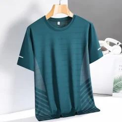 Men's T shirt Short Sleeve Crew Neck Tee Tshirt Muscle T-Shirt Short Sleeve Shirt Outdoor Quick Dry Workout Soft Polyester Patchwork Black White Royal Blue Gym Climbing Camping / Hiking / Caving