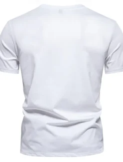 Men's T Shirt Short Sleeve Crew Neck Summer Spring Geometric Knitwear Vacation Vintage Embroidered Embroidery School Training Outdoor Black White Light Green Top Tee for Men