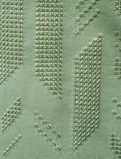 Men's T Shirt Short Sleeve Crew Neck Summer Spring Geometric Knitwear Vacation Vintage Embroidered Embroidery School Training Outdoor Black White Light Green Top Tee for Men