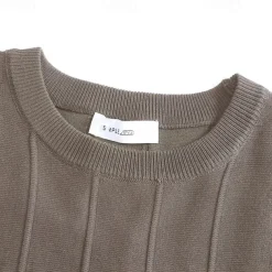 Men's T Shirt Short Sleeve Crew Neck Summer Spring Vertical Stripes Knitwear Elegant Vacation Knitting School Vacation Home Dark Red Black White Top Tee for Men