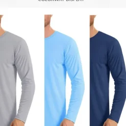 Men's T Shirt Sun Protection T-shirts Long Sleeve Crew Neck Summer Spring & Fall Solid Color Active Crewneck Outdoor Casual Athleisure Dark Grey Navy Black Top Tee for Men