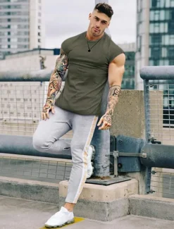 Men's T Shirt Tank Top Moisture Wicking Shirts Sleeveless Crew Neck Summer Plain Sports Fashion Lightweight Vacation Casual Holiday Black White Army Green Top Tee for Men