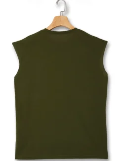 Men's T Shirt Tank Top Moisture Wicking Shirts Sleeveless Crew Neck Summer Plain Sports Fashion Lightweight Vacation Casual Holiday Black White Army Green Top Tee for Men