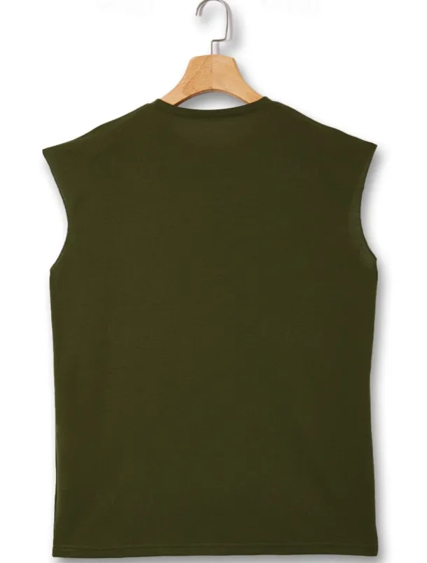 Men's T Shirt Tank Top Moisture Wicking Shirts Sleeveless Crew Neck Summer Plain Sports Fashion Lightweight Vacation Casual Holiday Black White Army Green Top Tee for Men