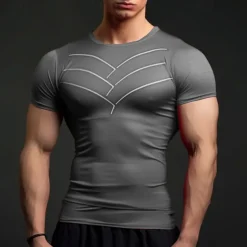Men's T shirt Tee Gym Shirt Sports T-Shirt Crew Neck Short Sleeve Sports & Outdoor Vacation Casual Daily Gym Quick dry Breathable Plain Black Red Activewear Fashion Basic