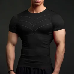Men's T shirt Tee Gym Shirt Sports T-Shirt Crew Neck Short Sleeve Sports & Outdoor Vacation Casual Daily Gym Quick dry Breathable Plain Black Red Activewear Fashion Basic