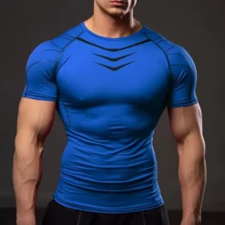 Men's T shirt Tee Gym Shirt Sports T-Shirt Crew Neck Short Sleeve Sports & Outdoor Vacation Casual Daily Gym Quick dry Breathable Plain Black Red Activewear Fashion Basic
