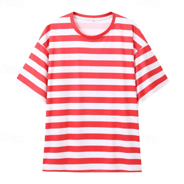 Men's T Shirt Tee Short Sleeve Shirt Tee Top Short Sleeve Crew Neck Spring & Summer Striped Fashion Designer Basic Vacation Street Going out Black Yellow Red Top Tee for Men