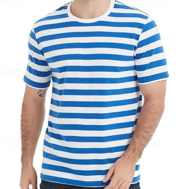 Men's T Shirt Tee Short Sleeve Shirt Tee Top Short Sleeve Crew Neck Spring & Summer Striped Fashion Designer Basic Vacation Street Going out Black Yellow Red Top Tee for Men