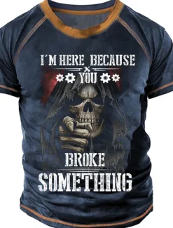 Men's T shirt Tee Tee Graphic Skulls Crew Neck Clothing Apparel 3D Print Outdoor Casual Short Sleeve Patchwork Print Fashion Designer Comfort