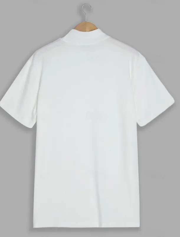 Men's T Shirt Tee Top Mock Turtleneck Short Sleeves Turtleneck Summer Plain Designer Basic Modern Contemporary Vacation Street Going out Wine Black White Top Tee for Men