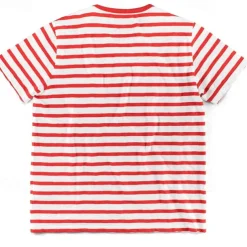 Men's T Shirt Tee Top Short Sleeves Crew Neck Summer Striped Fashion Designer Basic Front Pocket Vacation Street Going out Black Red Light Gray Top Tee for Men