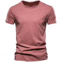 Men's T Shirt Tee Top Short Sleeves Crew Neck Summer Plain Fashion Designer Basic Classic Style Vacation Street Going out Black White Pink Top Tee for Men