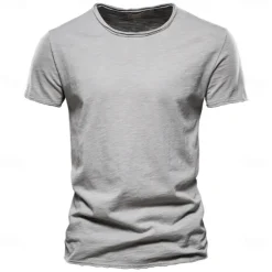 Men's T Shirt Tee Top Short Sleeves Crew Neck Summer Plain Fashion Designer Basic Classic Style Vacation Street Going out Black White Pink Top Tee for Men