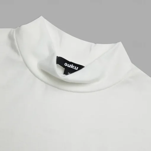 Men's T Shirt Turtleneck shirt Short Sleeve Turtleneck Summer Spring Plain Fashion Casual Comfortable Soft Home Causal Weekend Black White Gray Top Tee for Men