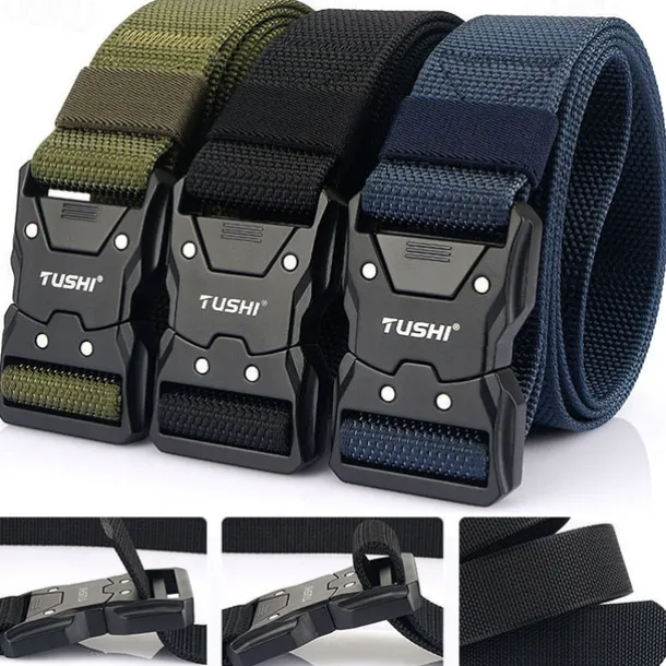 Men's Tactical Belt ArmyGreen Black Nylon