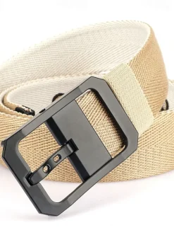 Men's Tactical Belt Canvas Belt Nylon Belt Waist Belt Black White Alloy Durable Adjustable Plain Outdoor Daily