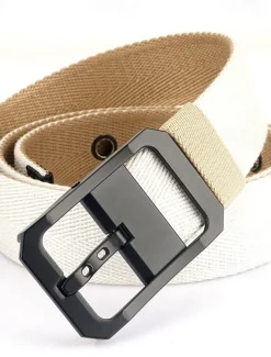 Men's Tactical Belt Canvas Belt Nylon Belt Waist Belt Black White Alloy Durable Adjustable Plain Outdoor Daily