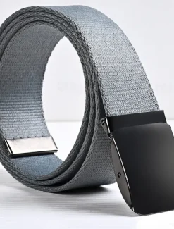 Men's Tactical Belt Canvas Belt Black White Canvas Plain Daily Wear Going out Weekend