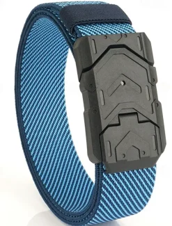 Men's Tactical Belt Magnetic Buckle Belt Waist Belt Black Blue Nylon Durable Adjustable Plain Outdoor Daily