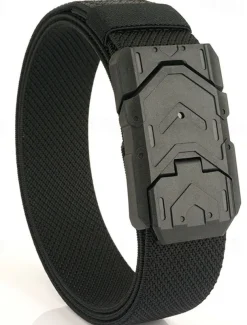 Men's Tactical Belt Magnetic Buckle Belt Waist Belt Black Blue Nylon Durable Adjustable Plain Outdoor Daily