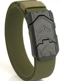 Men's Tactical Belt Magnetic Buckle Belt Waist Belt Black Royal Blue Nylon Durable Adjustable Plain Outdoor Daily