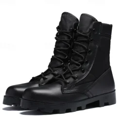 Men's Tactical Combat Boots – High-Top Military Desert Boots with Lace-Up Design for Outdoor Hiking & Work