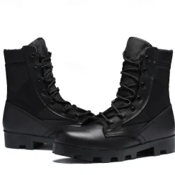 Men's Tactical Combat Boots – High-Top Military Desert Boots with Lace-Up Design for Outdoor Hiking & Work