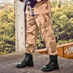 Men's Tactical Combat Boots – High-Top Military Desert Boots with Lace-Up Design for Outdoor Hiking & Work