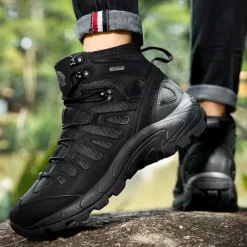 Men's Tactical Hiking Boots - Lightweight Desert Combat Boots with Breathable Mesh and Anti-Slip Sole for Outdoor Adventures