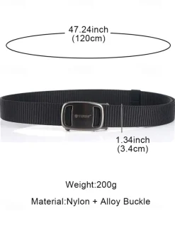 Men's Tactical Nylon Belt – Durable Military-Style Webbing Belt with Metal Buckle for Outdoor, Hiking, and Workwear