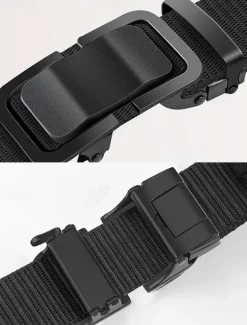 Men's Tactical Nylon Belt with Heavy-Duty Quick-Release Buckle, Adjustable Durable Design for Outdoor Activities, Hiking, and Casual Wear
