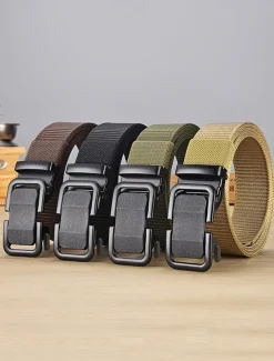 Men's Tactical Nylon Belt with Heavy-Duty Quick-Release Buckle, Adjustable Durable Design for Outdoor Activities, Hiking, and Casual Wear