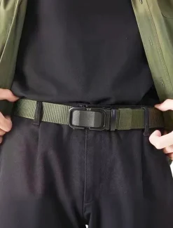Men's Tactical Nylon Belt with Heavy-Duty Quick-Release Buckle, Adjustable Durable Design for Outdoor Activities, Hiking, and Casual Wear