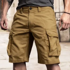 Men's Tactical Shorts Cargo Shorts Shorts Buttons Multi Pocket Plain Wearable Short Outdoor Daily Camping & Hiking Fashion Classic White Royal Blue