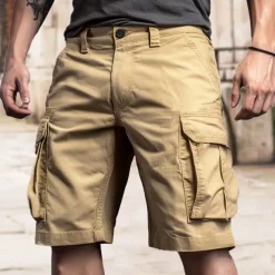 Men's Tactical Shorts Cargo Shorts Shorts Buttons Multi Pocket Plain Wearable Short Outdoor Daily Camping & Hiking Fashion Classic White Royal Blue