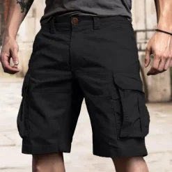 Men's Tactical Shorts Cargo Shorts Shorts Buttons Multi Pocket Plain Wearable Short Outdoor Daily Camping & Hiking Fashion Classic White Royal Blue