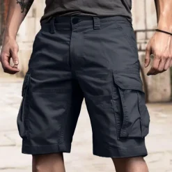Men's Tactical Shorts Cargo Shorts Shorts Buttons Multi Pocket Plain Wearable Short Outdoor Daily Camping & Hiking Fashion Classic White Royal Blue