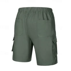 Men's Tactical Shorts Cargo Shorts Shorts Drawstring Elastic Waist Multi Pocket Plain Wearable Short Outdoor Daily Going out Fashion Classic Black Army Green