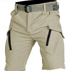 Men's Tactical Shorts Cargo Shorts Zipper Pocket Plain Waterproof Breathable Outdoor Daily Going out Fashion Casual Black Green