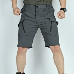 Men's Tactical Shorts Cargo Shorts Zipper Pocket Plain Waterproof Breathable Outdoor Daily Going out Fashion Casual Black Green
