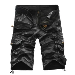 Men's Tactical Shorts Cargo Shorts Camo Shorts Summer Shorts Solid Color Camo / Camouflage Ripstop Breathable Shorts Military Black Army Green
