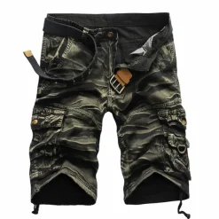 Men's Tactical Shorts Cargo Shorts Camo Shorts Summer Shorts Solid Color Camo / Camouflage Ripstop Breathable Shorts Military Black Army Green
