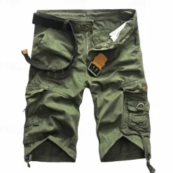 Men's Tactical Shorts Cargo Shorts Camo Shorts Summer Shorts Solid Color Camo / Camouflage Ripstop Breathable Shorts Military Black Army Green