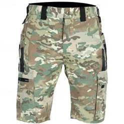 Men's Tactical Shorts Cargo Shorts Camping Shorts Shorts Hiking Shorts Elastic Waist Multi Pocket Plain Waterproof Wearable Knee Length Outdoor Casual Daily Fashion Streetwear Camouflage Black