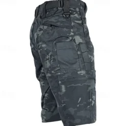 Men's Tactical Shorts Cargo Shorts Camping Shorts Shorts Hiking Shorts Elastic Waist Multi Pocket Plain Waterproof Wearable Knee Length Outdoor Casual Daily Fashion Streetwear Camouflage Black