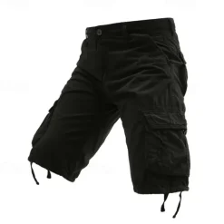 Men's Tactical Shorts Cargo Shorts Shorts Buttons Multi Pocket Plain Wearable Knee Length Outdoor Daily Camping & Hiking Fashion Classic Black Army Green