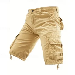 Men's Tactical Shorts Cargo Shorts Shorts Buttons Multi Pocket Plain Wearable Knee Length Outdoor Daily Camping & Hiking Fashion Classic Black Army Green