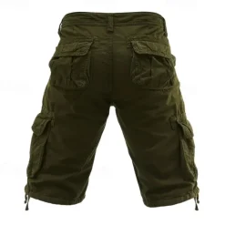 Men's Tactical Shorts Cargo Shorts Shorts Buttons Multi Pocket Plain Wearable Knee Length Outdoor Daily Camping & Hiking Fashion Classic Black Army Green