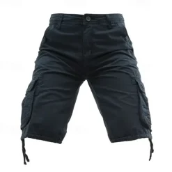 Men's Tactical Shorts Cargo Shorts Shorts Buttons Multi Pocket Plain Wearable Knee Length Outdoor Daily Camping & Hiking Fashion Classic Black Army Green